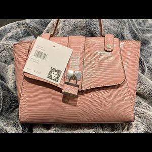 NWT Anne Klein Reptile Print Dusty Rose Satchel AKH4084